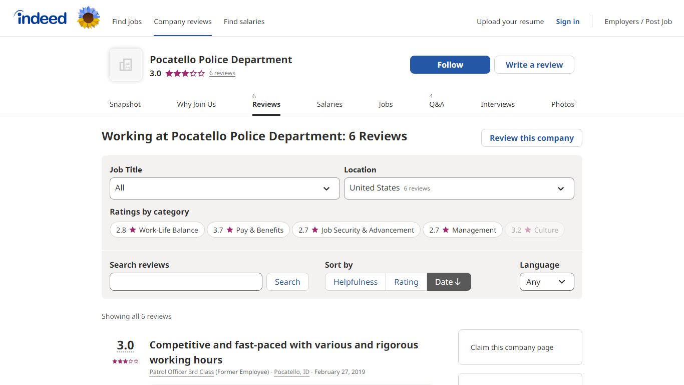 Working at Pocatello Police Department: 6 Reviews - Indeed